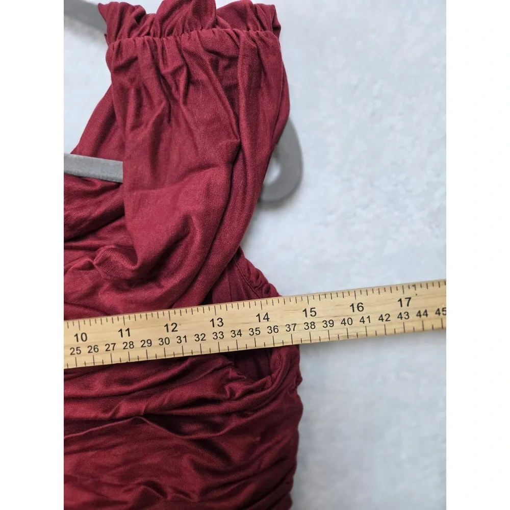 Boden Bunched Bardot Red Off Shoulder Maxi Dress Lenzing 12R NEW